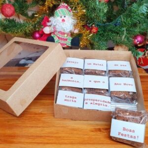 Caixa Brownies Personalizados Fim de Ano e Natal Papai Noel