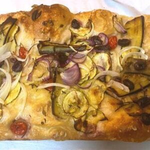 Focaccia Vegetariana de Fermentação natural Longa