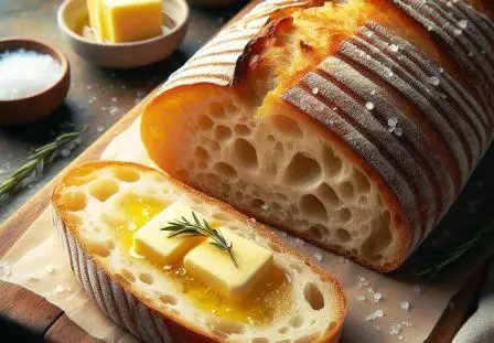 Pão de Fermentação Natural Longa Uma Aventura Crocante e Levemente Azeda